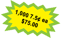 1,000 turkey shoot targets 7.5 cents each $75.00